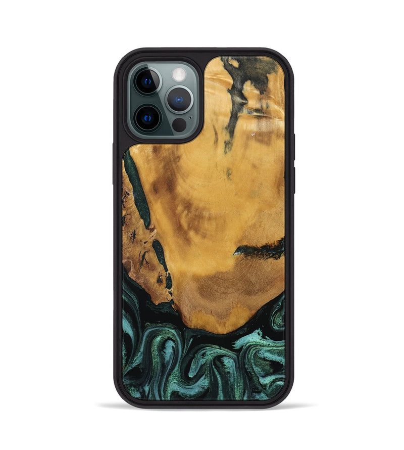 iPhone 12 Pro Wood Phone Case - Melisa (Green, 800347)