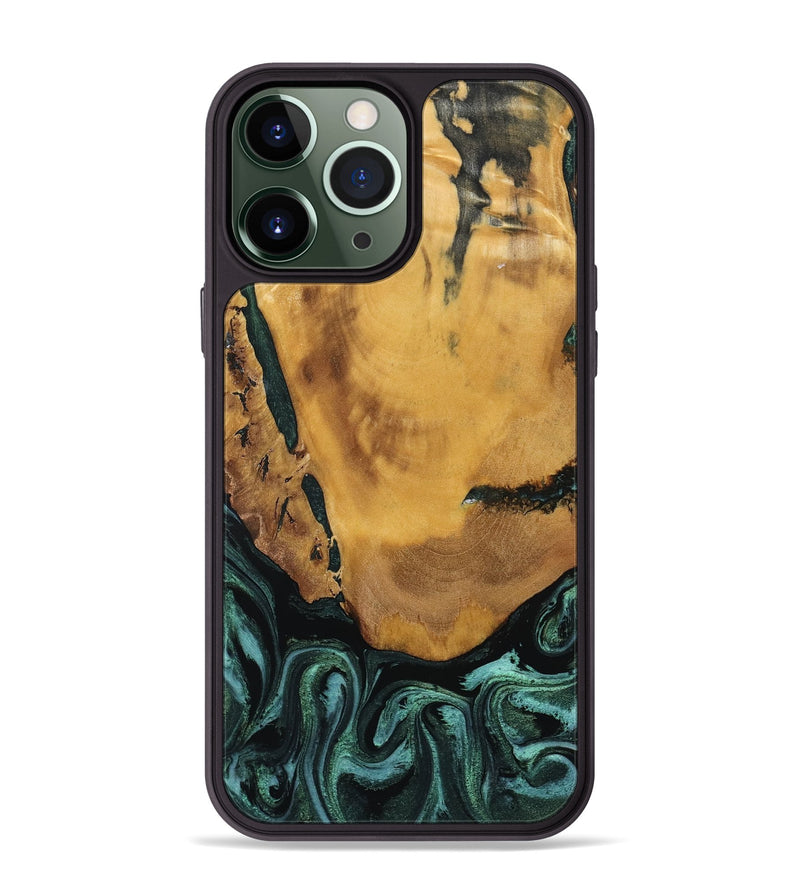 iPhone 13 Pro Max Wood Phone Case - Melisa (Green, 800347)