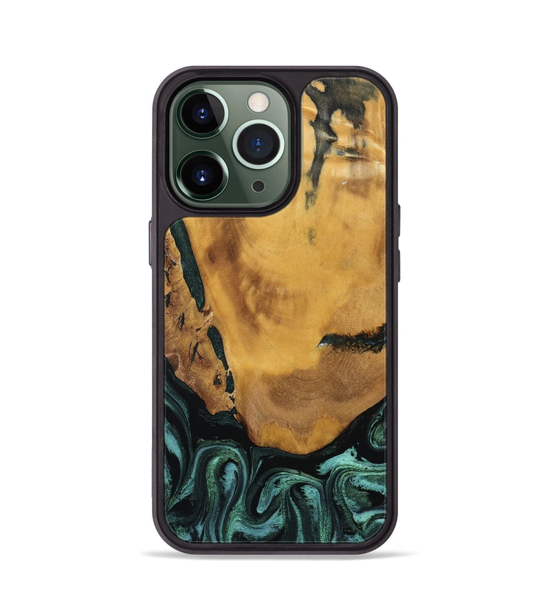 iPhone 13 Pro Wood Phone Case - Melisa (Green, 800347)