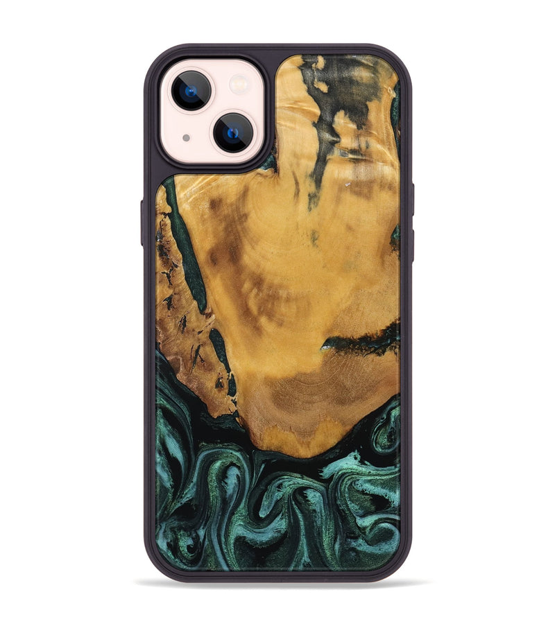 iPhone 14 Plus Wood Phone Case - Melisa (Green, 800347)