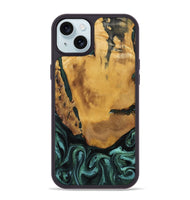 iPhone 15 Plus Wood Phone Case - Melisa (Green, 800347)