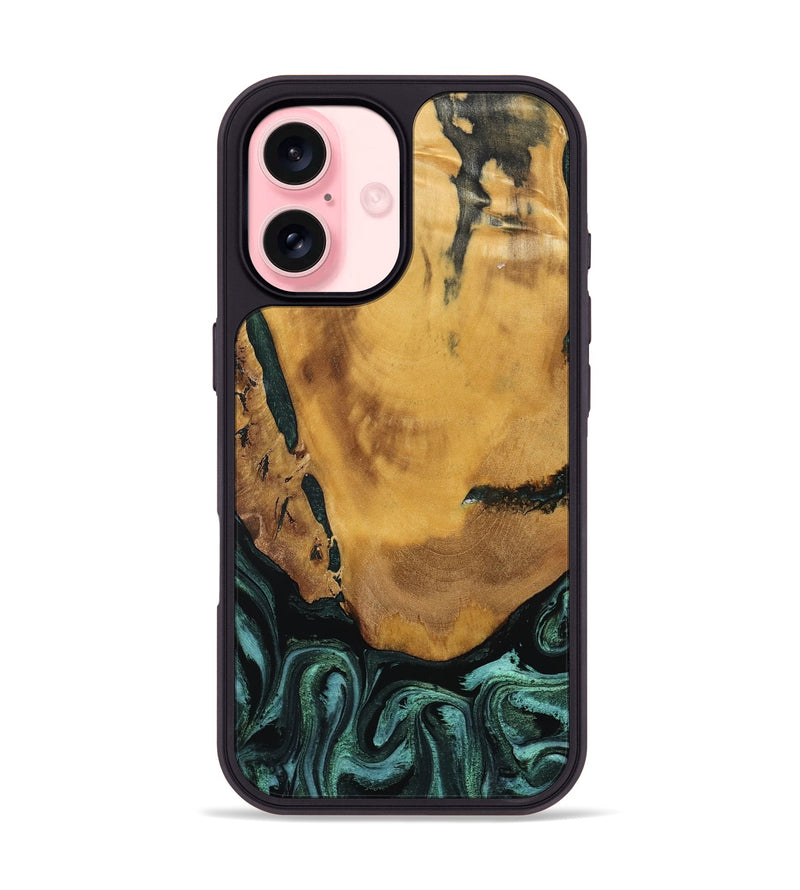 iPhone 16 Wood Phone Case - Melisa (Green, 800347)