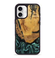 iPhone 16 Plus Wood Phone Case - Melisa (Green, 800347)