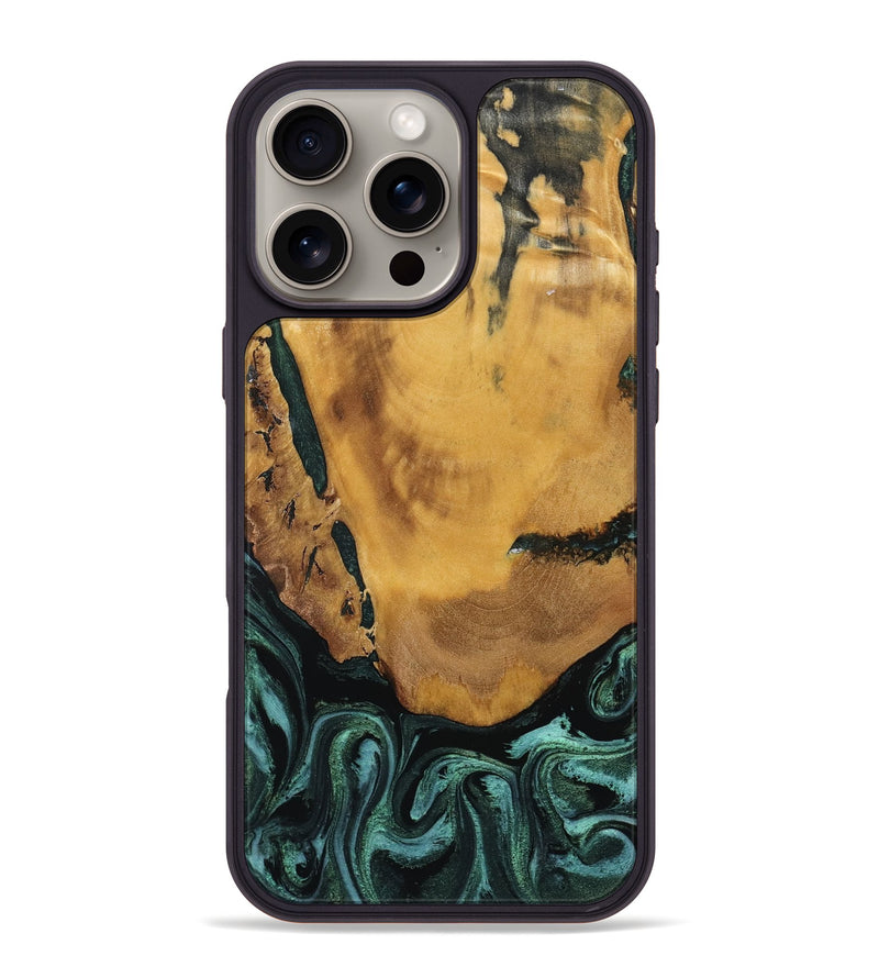 iPhone 16 Pro Max Wood Phone Case - Melisa (Green, 800347)