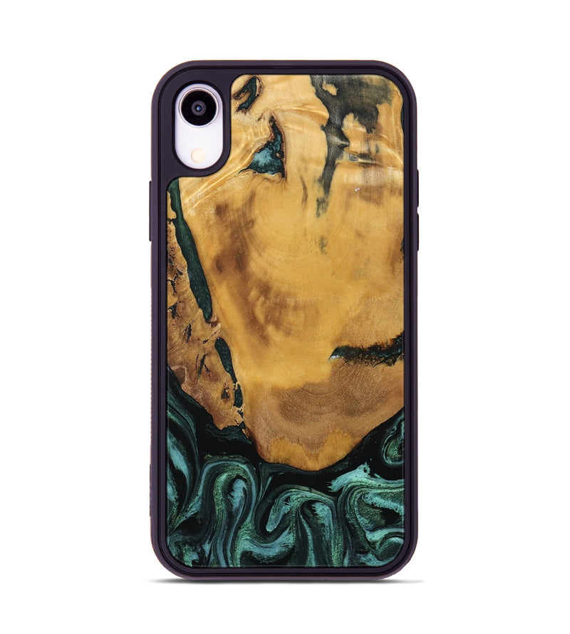iPhone Xr Wood Phone Case - Melisa (Green, 800347)