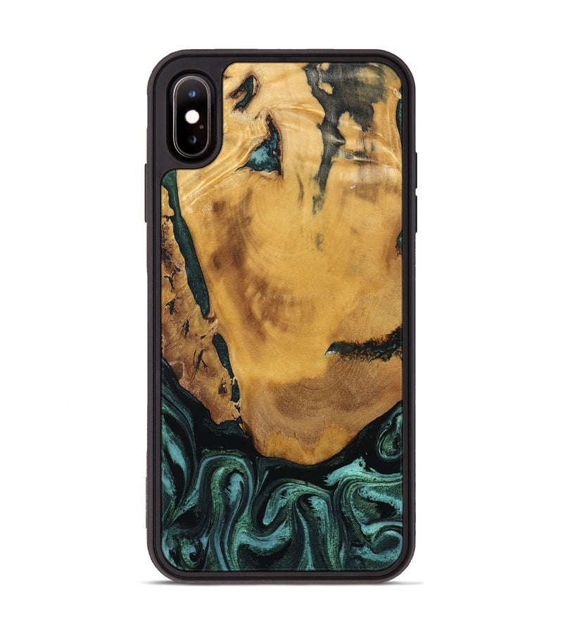 iPhone Xs Max Wood Phone Case - Melisa (Green, 800347)