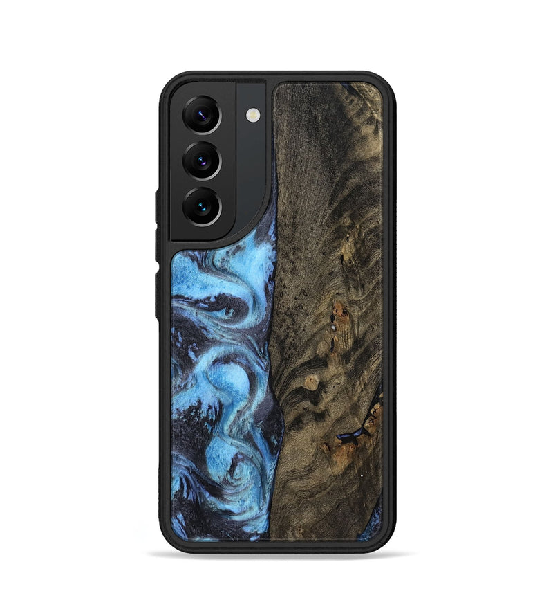 Galaxy S22 Wood Phone Case - Mylah (Blue, 800349)