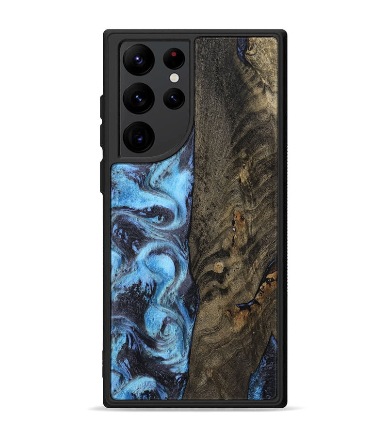 Galaxy S22 Ultra Wood Phone Case - Mylah (Blue, 800349)