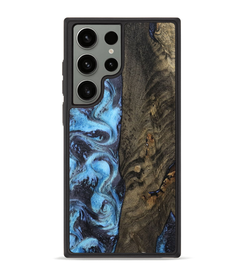 Galaxy S23 Ultra Wood Phone Case - Mylah (Blue, 800349)