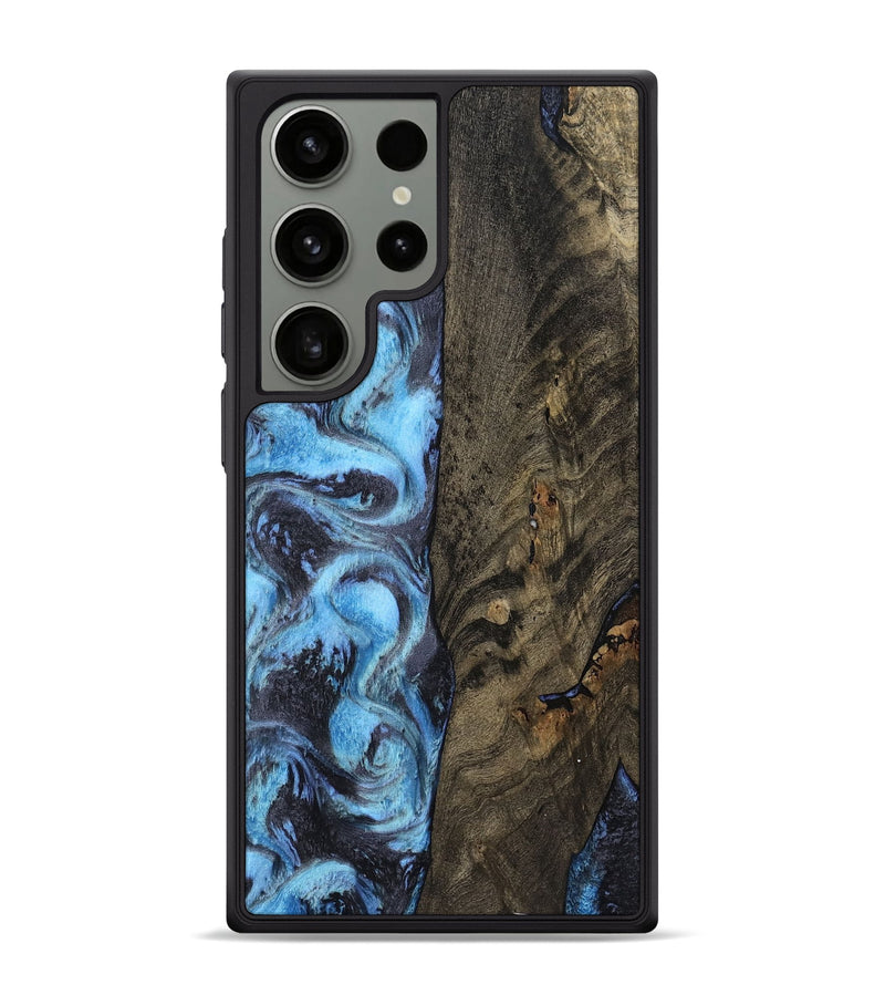 Galaxy S24 Ultra Wood Phone Case - Mylah (Blue, 800349)