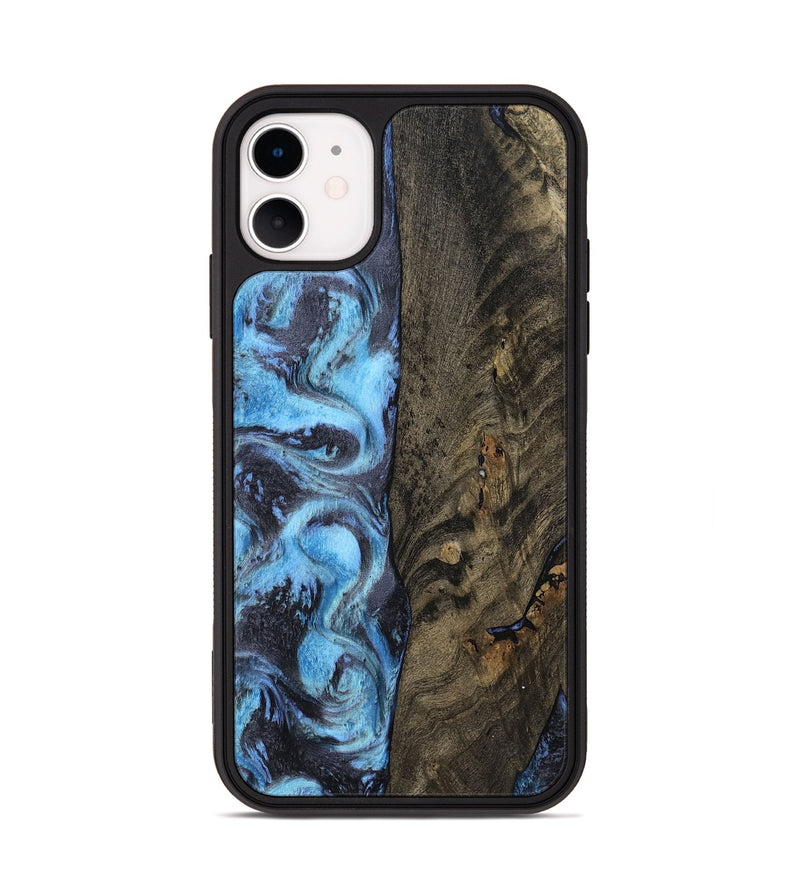 iPhone 11 Wood Phone Case - Mylah (Blue, 800349)
