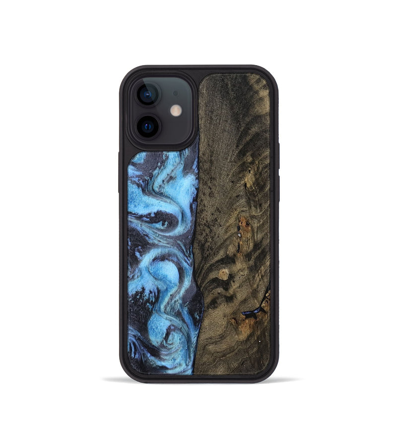 iPhone 12 mini Wood Phone Case - Mylah (Blue, 800349)