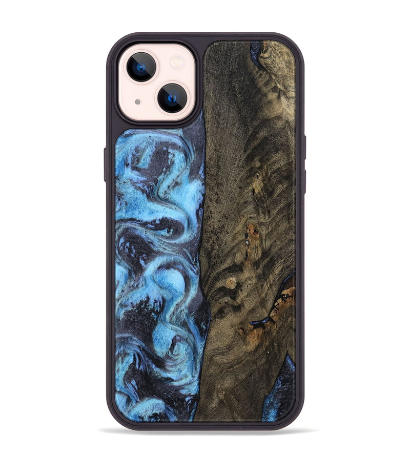 iPhone 14 Plus Wood Phone Case - Mylah (Blue, 800349)