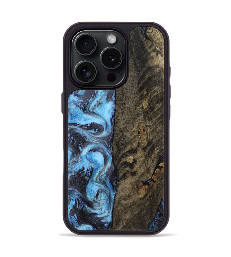 iPhone 16 Pro Wood Phone Case - Mylah (Blue, 800349)
