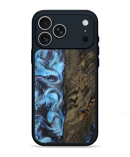 iPhone 17 Pro Max Wood Phone Case - Mylah (Blue, 800349)