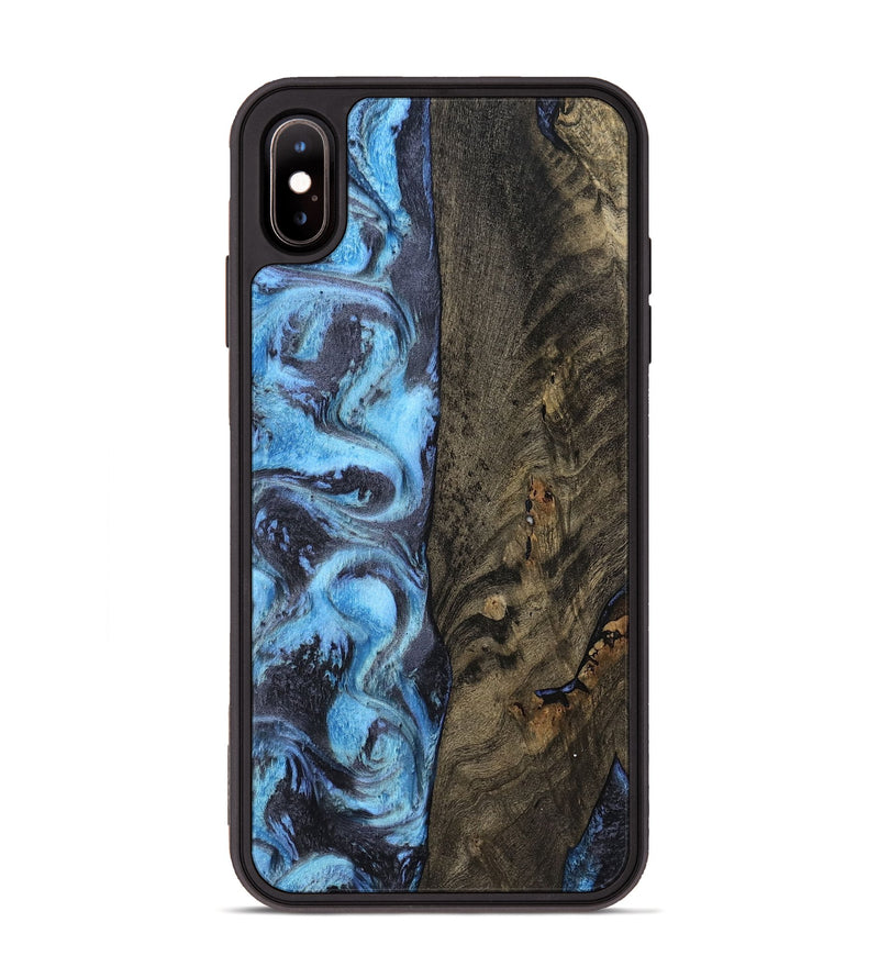 iPhone Xs Max Wood Phone Case - Mylah (Blue, 800349)