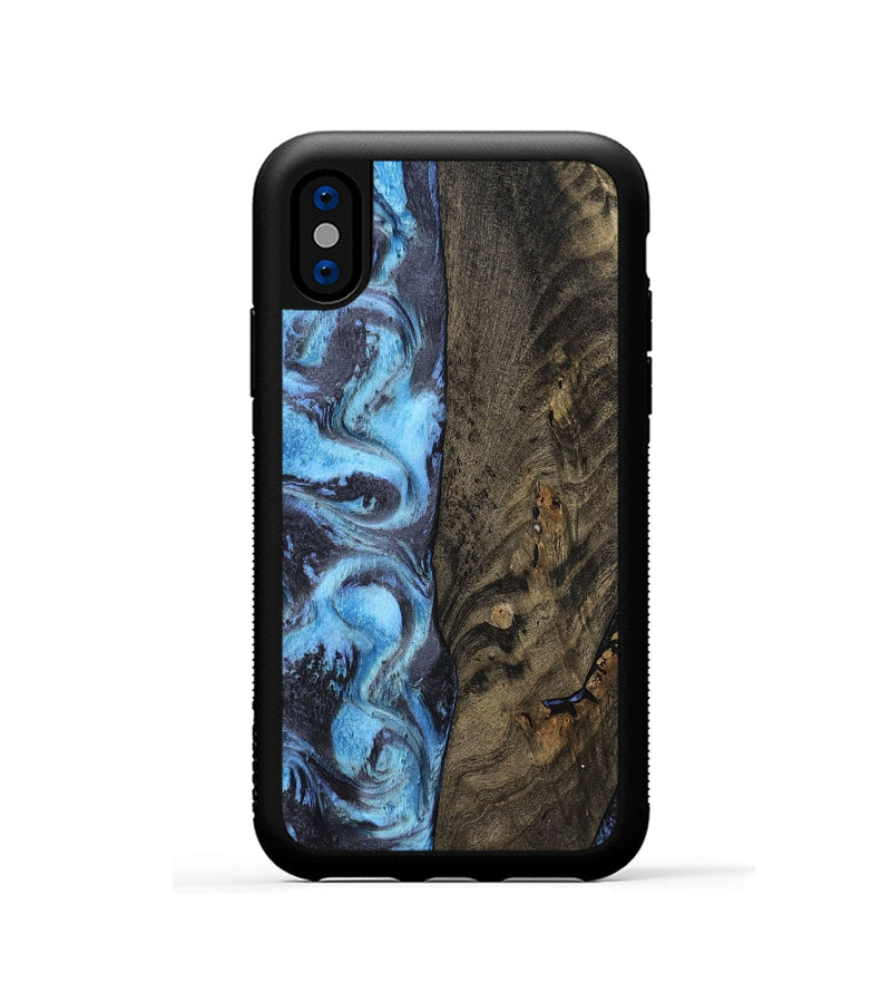 iPhone Xs Wood Phone Case - Mylah (Blue, 800349)