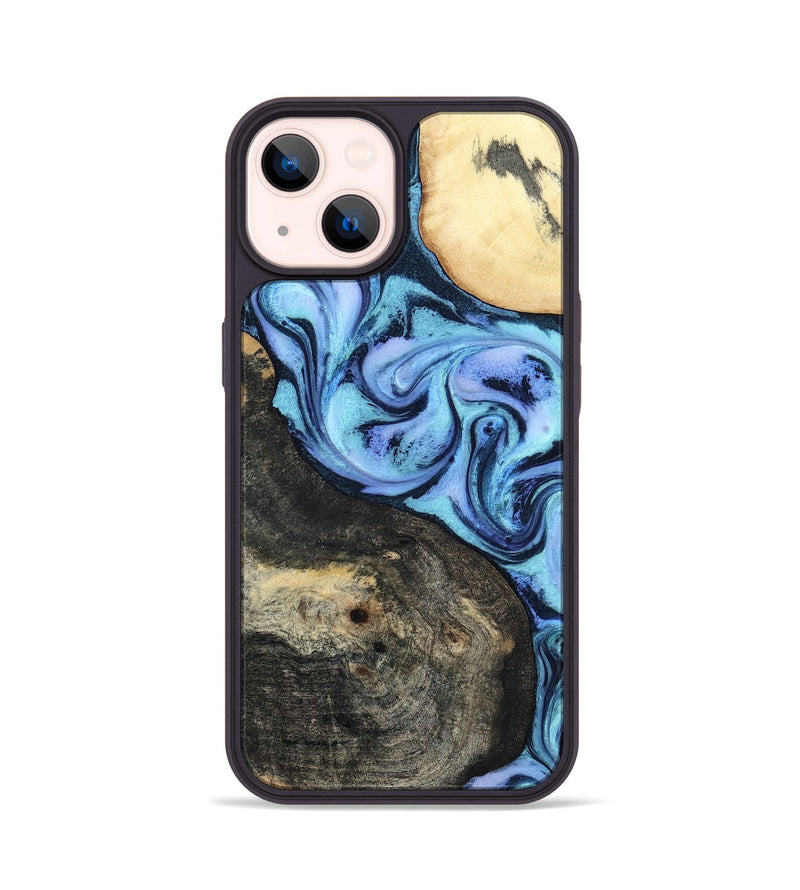 iPhone 14 Wood Phone Case - Hedwig (Blue, 800351)