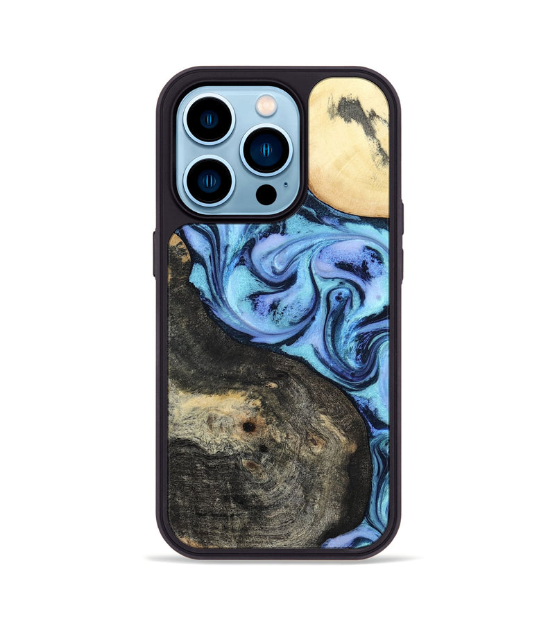 iPhone 14 Pro Wood Phone Case - Hedwig (Blue, 800351)