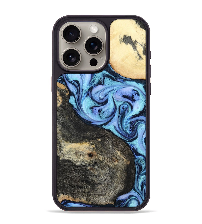 iPhone 15 Pro Max Wood Phone Case - Hedwig (Blue, 800351)