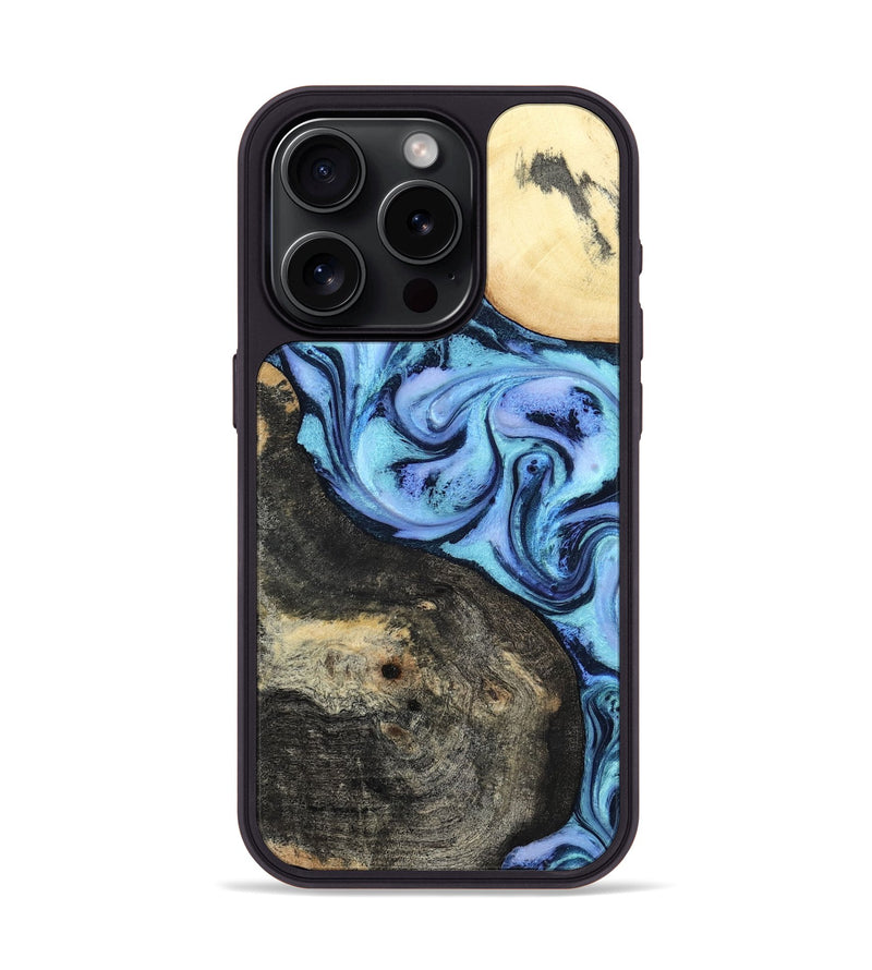 iPhone 15 Pro Wood Phone Case - Hedwig (Blue, 800351)