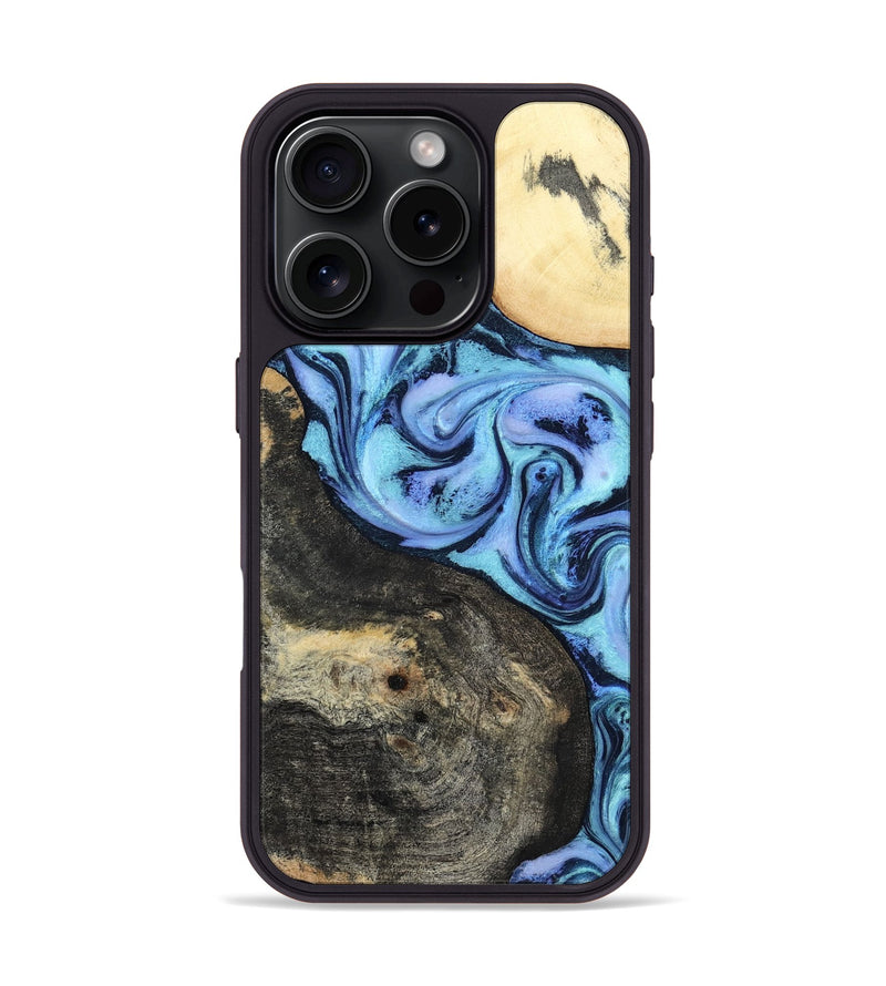 iPhone 16 Pro Wood Phone Case - Hedwig (Blue, 800351)