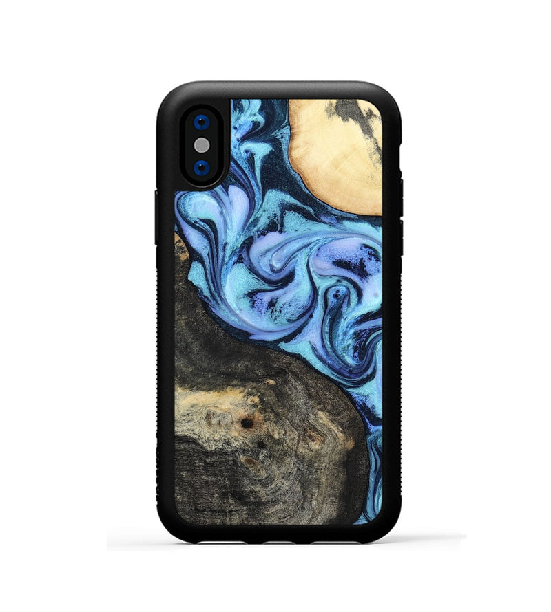 iPhone Xs Wood Phone Case - Hedwig (Blue, 800351)