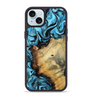 iPhone 15 Plus Wood Phone Case - Janae (Blue, 800355)