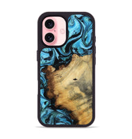 iPhone 16 Wood Phone Case - Janae (Blue, 800355)