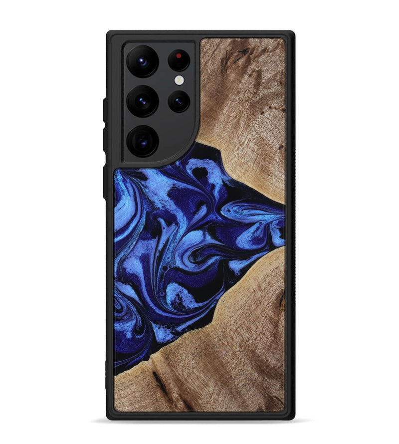 Galaxy S22 Ultra Wood Phone Case - Harding (Blue, 800362)
