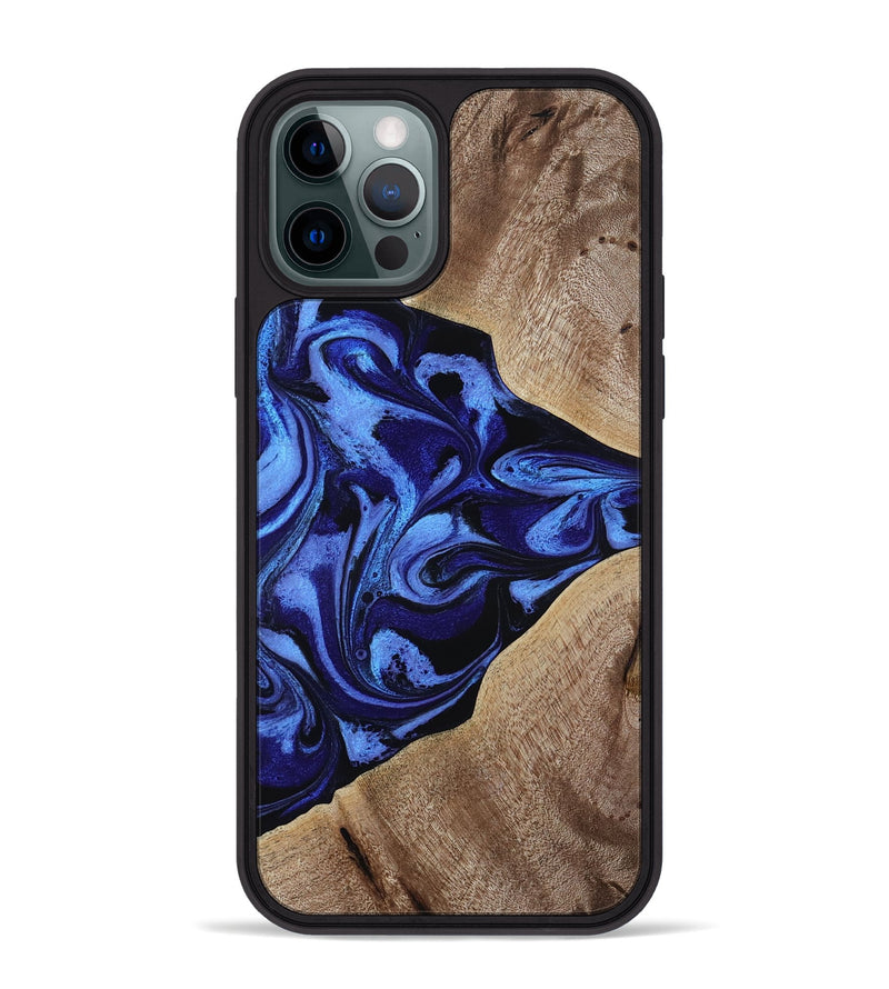 iPhone 12 Pro Max Wood Phone Case - Harding (Blue, 800362)
