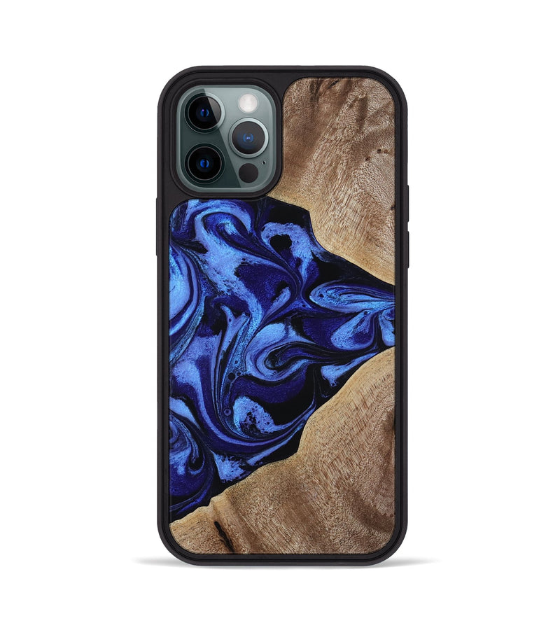 iPhone 12 Pro Wood Phone Case - Harding (Blue, 800362)