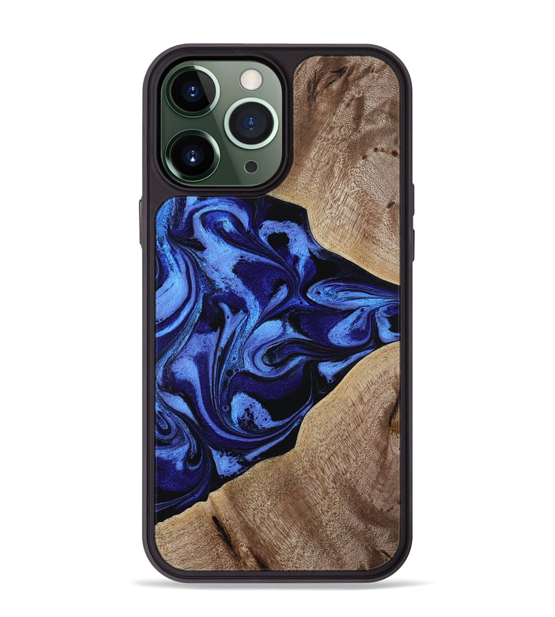 iPhone 13 Pro Max Wood Phone Case - Harding (Blue, 800362)