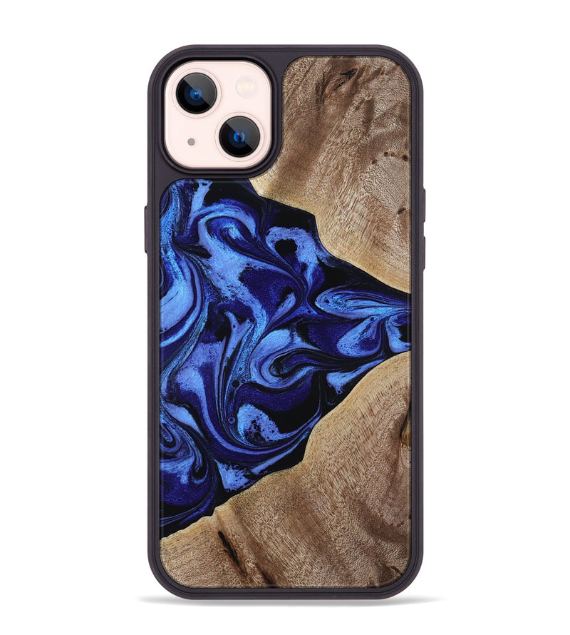 iPhone 14 Plus Wood Phone Case - Harding (Blue, 800362)