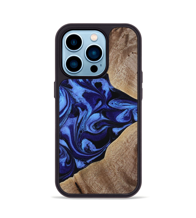iPhone 14 Pro Wood Phone Case - Harding (Blue, 800362)