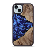 iPhone 15 Plus Wood Phone Case - Harding (Blue, 800362)
