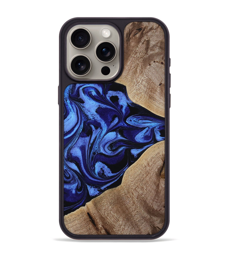 iPhone 15 Pro Max Wood Phone Case - Harding (Blue, 800362)