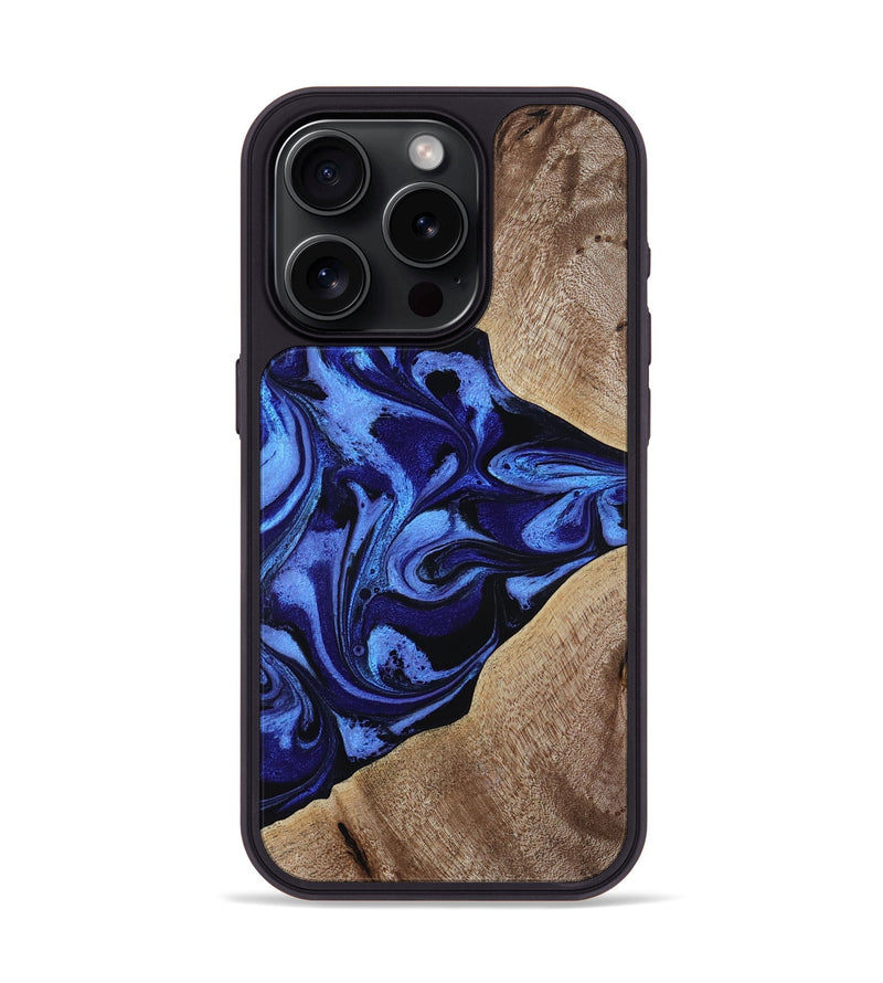 iPhone 15 Pro Wood Phone Case - Harding (Blue, 800362)
