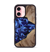 iPhone 16 Wood Phone Case - Harding (Blue, 800362)