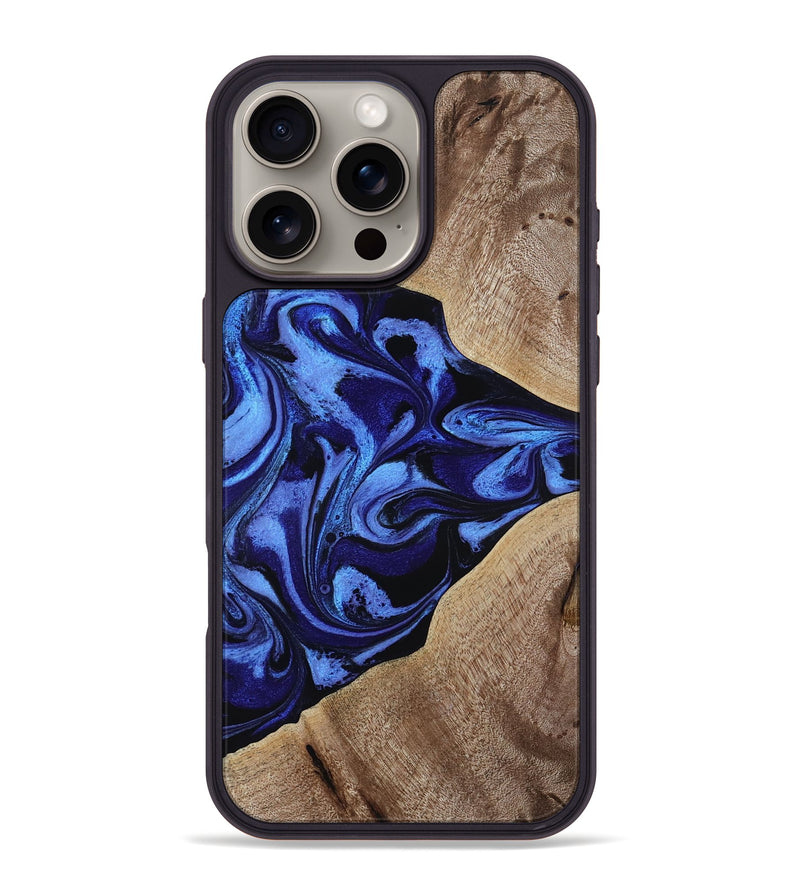 iPhone 16 Pro Max Wood Phone Case - Harding (Blue, 800362)
