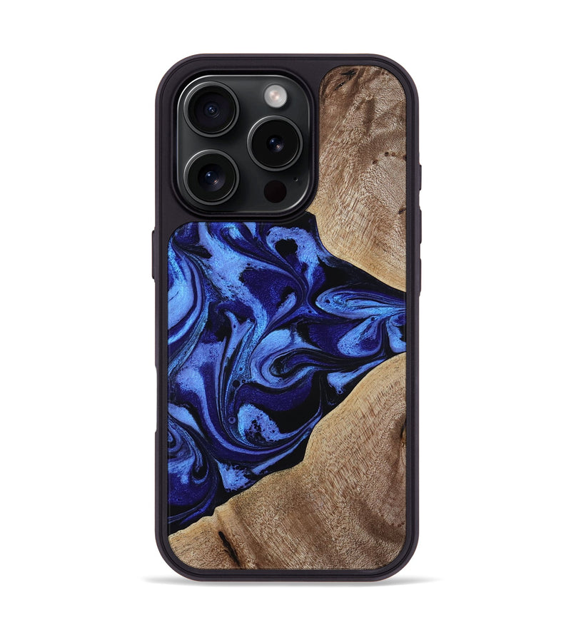 iPhone 16 Pro Wood Phone Case - Harding (Blue, 800362)