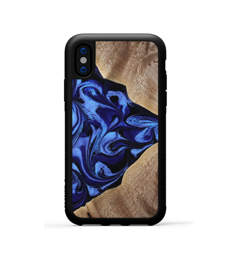 iPhone Xs Wood Phone Case - Harding (Blue, 800362)