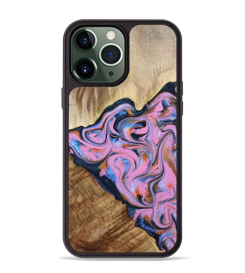iPhone 13 Pro Max Wood Phone Case - Taurean (Blue, 800363)