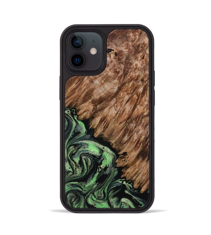 iPhone 12 Wood Phone Case - Zada (Green, 800364)