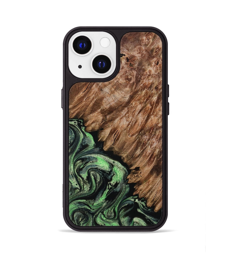iPhone 13 Wood Phone Case - Zada (Green, 800364)