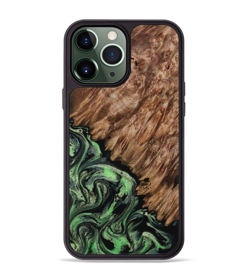 iPhone 13 Pro Max Wood Phone Case - Zada (Green, 800364)