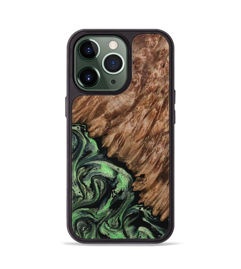 iPhone 13 Pro Wood Phone Case - Zada (Green, 800364)