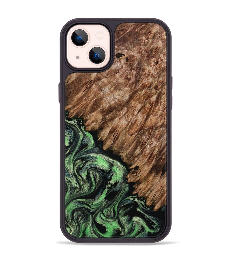 iPhone 14 Plus Wood Phone Case - Zada (Green, 800364)