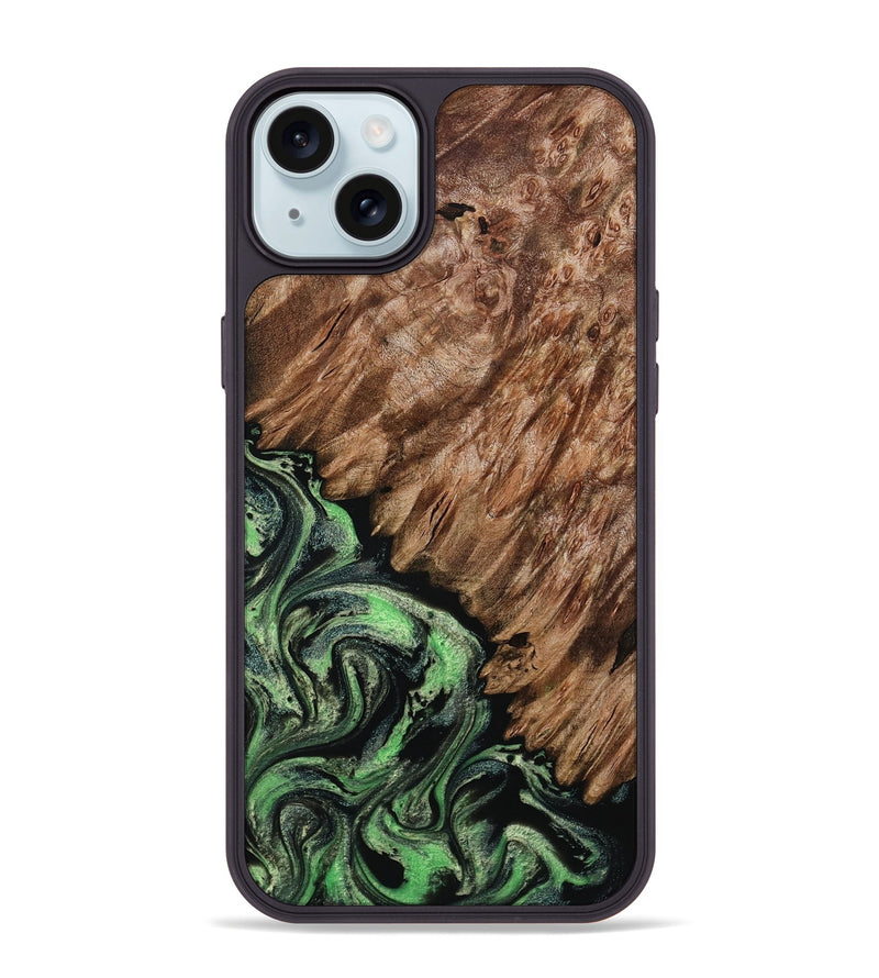 iPhone 15 Plus Wood Phone Case - Zada (Green, 800364)