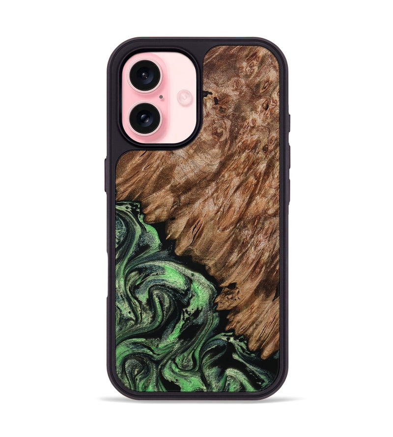 iPhone 16 Wood Phone Case - Zada (Green, 800364)